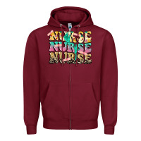 Burgundy Nurse Nurse Nurse Zipper Hoodie - CowGirlArtShop