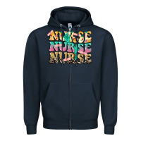 Navy Nurse Nurse Nurse Zipper Hoodie - CowGirlArtShop