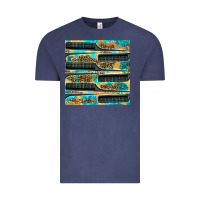 Vintage Denim Hairdresser Parting Comb With Leopard And Glitter Seamless Pattern Bbs Vintage Tee - BundleAndBundleShop
