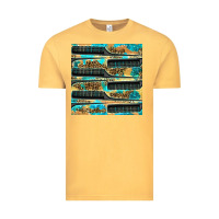 Vintage Mustard Hairdresser Parting Comb With Leopard And Glitter Seamless Pattern Bbs Vintage Tee - BundleAndBundleShop