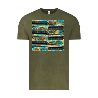 Vintage Olive Hairdresser Parting Comb With Leopard And Glitter Seamless Pattern Bbs Vintage Tee - BundleAndBundleShop