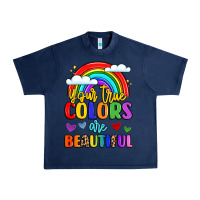 Navy name vibrant positivity rainbow art Urban Heavy Tee - LillyAllenDesigns