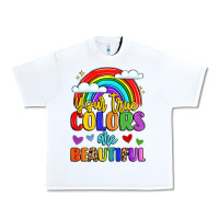 White name vibrant positivity rainbow art Urban Heavy Tee - LillyAllenDesigns