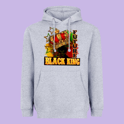 Future Black King Heavyweight Hoodie Designed By Fadigitalartstudio