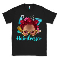 Black Afro Bantu Knots Red Hairdresser With Leopard Glasses Bbs Classic Tee - BundleAndBundleShop