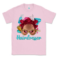 Bubblegum Pink Afro Bantu Knots Red Hairdresser With Leopard Glasses Bbs Classic Tee - BundleAndBundleShop