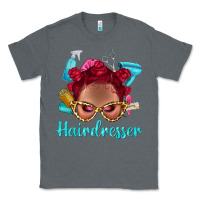 Charcoal Heather Afro Bantu Knots Red Hairdresser With Leopard Glasses Bbs Classic Tee - BundleAndBundleShop
