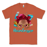 Copper Afro Bantu Knots Red Hairdresser With Leopard Glasses Bbs Classic Tee - BundleAndBundleShop