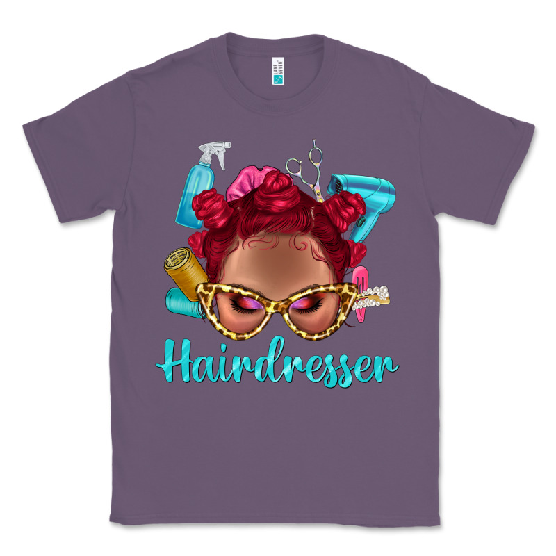 Afro Bantu Knots Red Hairdresser With Leopard Glasses Bbs Classic Tee by BundleAndBundleShop | Teevron