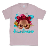 Lilac Afro Bantu Knots Red Hairdresser With Leopard Glasses Bbs Classic Tee - BundleAndBundleShop