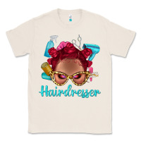 Natural Afro Bantu Knots Red Hairdresser With Leopard Glasses Bbs Classic Tee - BundleAndBundleShop