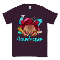 Plum Afro Bantu Knots Red Hairdresser With Leopard Glasses Bbs Classic Tee - BundleAndBundleShop
