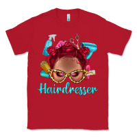 Red Afro Bantu Knots Red Hairdresser With Leopard Glasses Bbs Classic Tee - BundleAndBundleShop