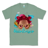 Sage Afro Bantu Knots Red Hairdresser With Leopard Glasses Bbs Classic Tee - BundleAndBundleShop