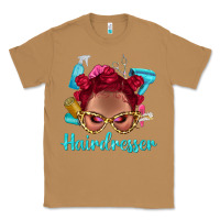 Toasted Coconut Afro Bantu Knots Red Hairdresser With Leopard Glasses Bbs Classic Tee - BundleAndBundleShop