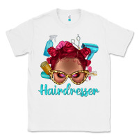 White Afro Bantu Knots Red Hairdresser With Leopard Glasses Bbs Classic Tee - BundleAndBundleShop