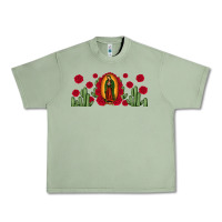 Oil Green lady of Guadalupe cactus rose Urban Heavy Tee - JahusDesignShop
