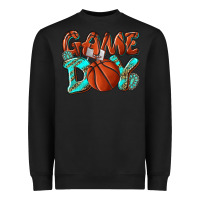 Black Game day leopard basketball Heavyweight Sweatshirt - NancyCooperArtShop