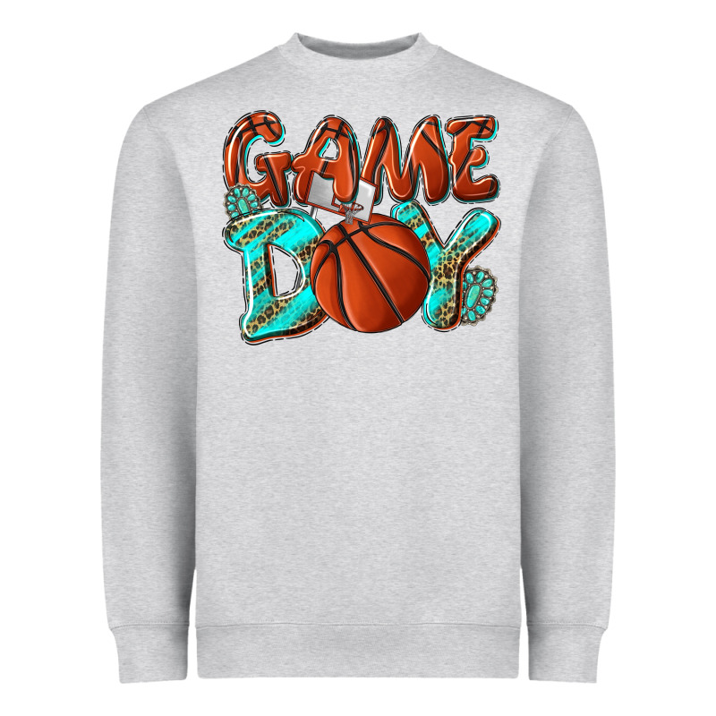 Game Day Leopard Basketball Heavyweight Sweatshirt by NancyCooperArtShop | Teevron