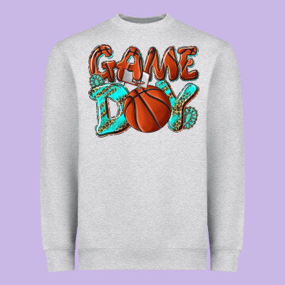 Game Day Leopard Basketball Heavyweight Sweatshirt Designed By Nancycooperartshop
