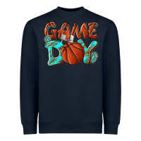 Navy Game day leopard basketball Heavyweight Sweatshirt - NancyCooperArtShop