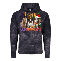 Cloud Black Happy Hallothanksmas Goats Vintage Hoodie - BundleAndBundleShop