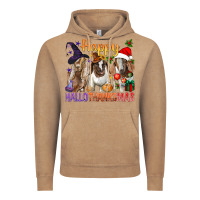 Vintage Coffee Happy Hallothanksmas Goats Vintage Hoodie - BundleAndBundleShop