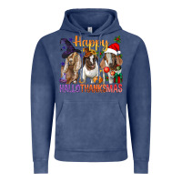 Vintage Denim Happy Hallothanksmas Goats Vintage Hoodie - BundleAndBundleShop