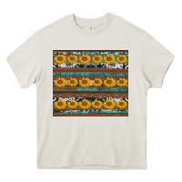 Sunflowers Leopard Cowhide Turquoise Heavy Core Tee | Teevron