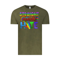 Vintage Olive Straight Againts Hate Vintage Tee - BundleAndBundleShop