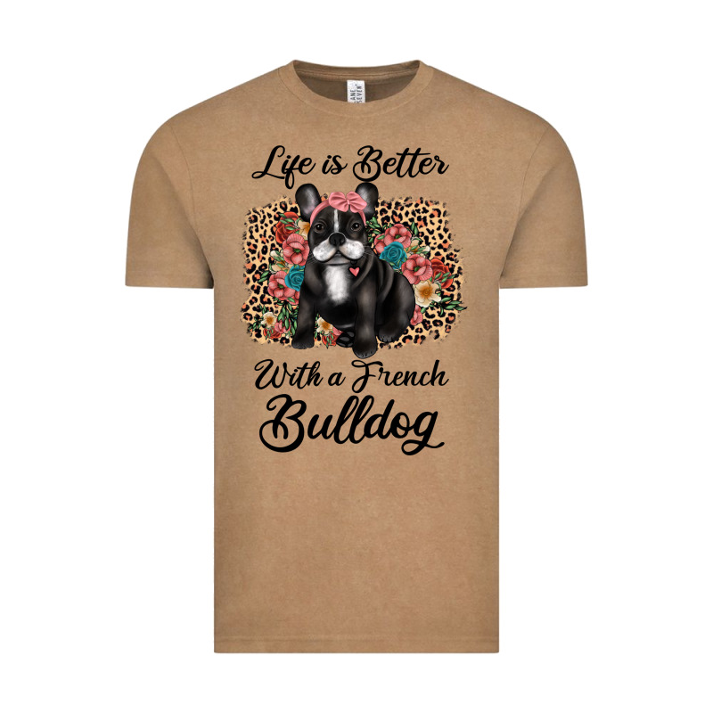 Life Is Better With A French Bulldog Vintage Tee by JahusDesignShop | Teevron