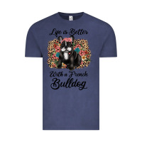 Vintage Denim life is better with a french bulldog Vintage Tee - JahusDesignShop