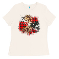 Bone leopard cowhide Christmas plaid patches Ladies Tee - Jasminsmagicworld