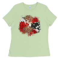 Matcha leopard cowhide Christmas plaid patches Ladies Tee - Jasminsmagicworld