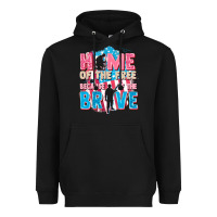 Black Home of the free because of the brave Heavyweight Hoodie - FaDigitalArtStudio