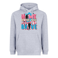 Heather Grey Home of the free because of the brave Heavyweight Hoodie - FaDigitalArtStudio