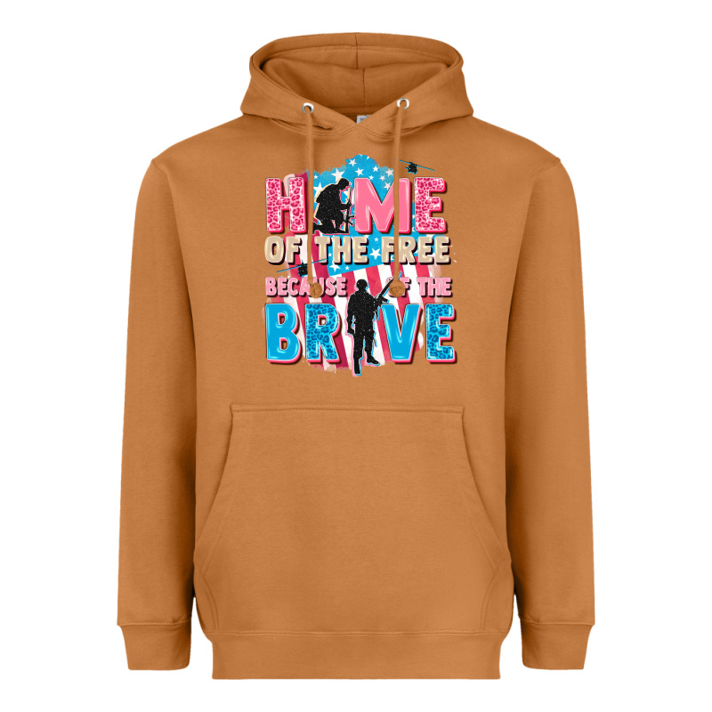 Home Of The Free Because Of The Brave Heavyweight Hoodie by FaDigitalArtStudio | Teevron