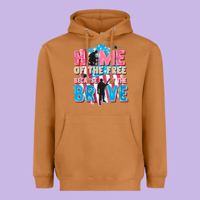 Home Of The Free Because Of The Brave Heavyweight Hoodie Designed By Fadigitalartstudio