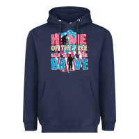Navy Home of the free because of the brave Heavyweight Hoodie - FaDigitalArtStudio