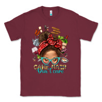 Burgundy Camp Hair Dont Care Messy Bun Bbs Classic Tee - BundleAndBundleShop