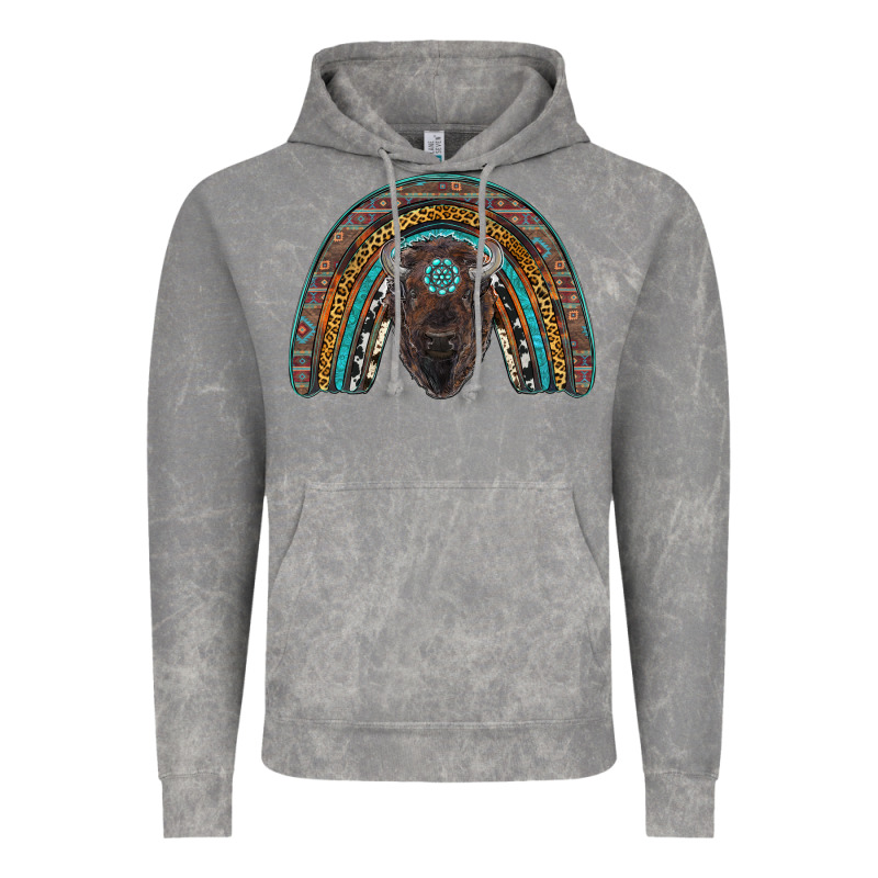 Western Rainbow With Bison Vintage Hoodie by RanaPortraitStore | Teevron