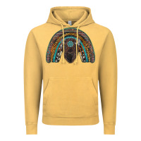 Vintage Mustard western rainbow with bison Vintage Hoodie - RanaPortraitStore