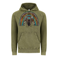 Vintage Olive western rainbow with bison Vintage Hoodie - RanaPortraitStore