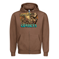 Chestnut Long live Cowboys boots hat Zipper Hoodie - HowdyJamesFarm
