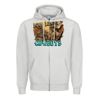 Dove Grey Long live Cowboys boots hat Zipper Hoodie - HowdyJamesFarm