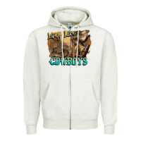 Oatmeal Heather Long live Cowboys boots hat Zipper Hoodie - HowdyJamesFarm
