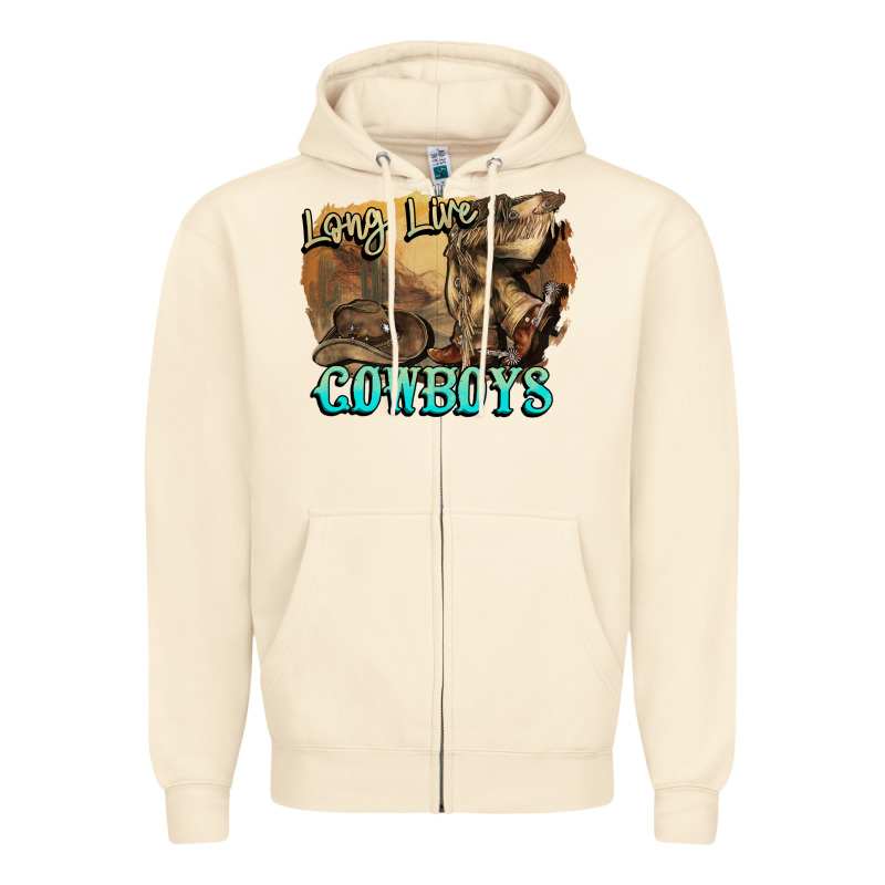 Long Live Cowboys Boots Hat Zipper Hoodie by HowdyJamesFarm | Teevron