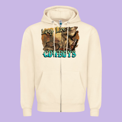 Long Live Cowboys Boots Hat Zipper Hoodie Designed By Howdyjamesfarm