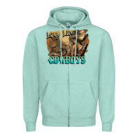 Seafoam Long live Cowboys boots hat Zipper Hoodie - HowdyJamesFarm