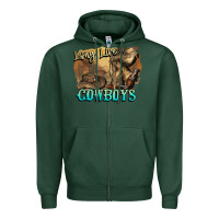 Sports Green Long live Cowboys boots hat Zipper Hoodie - HowdyJamesFarm
